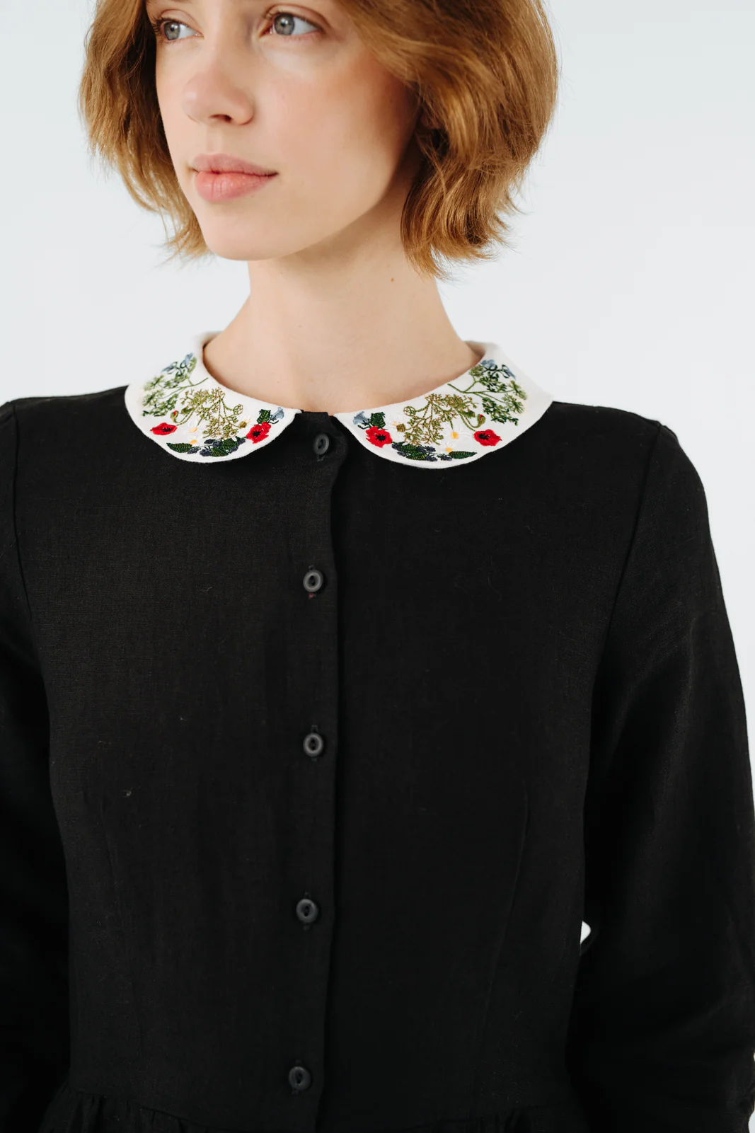 Classic Dress with Embroidered Garden Collar, Long Sleeve - Image 7