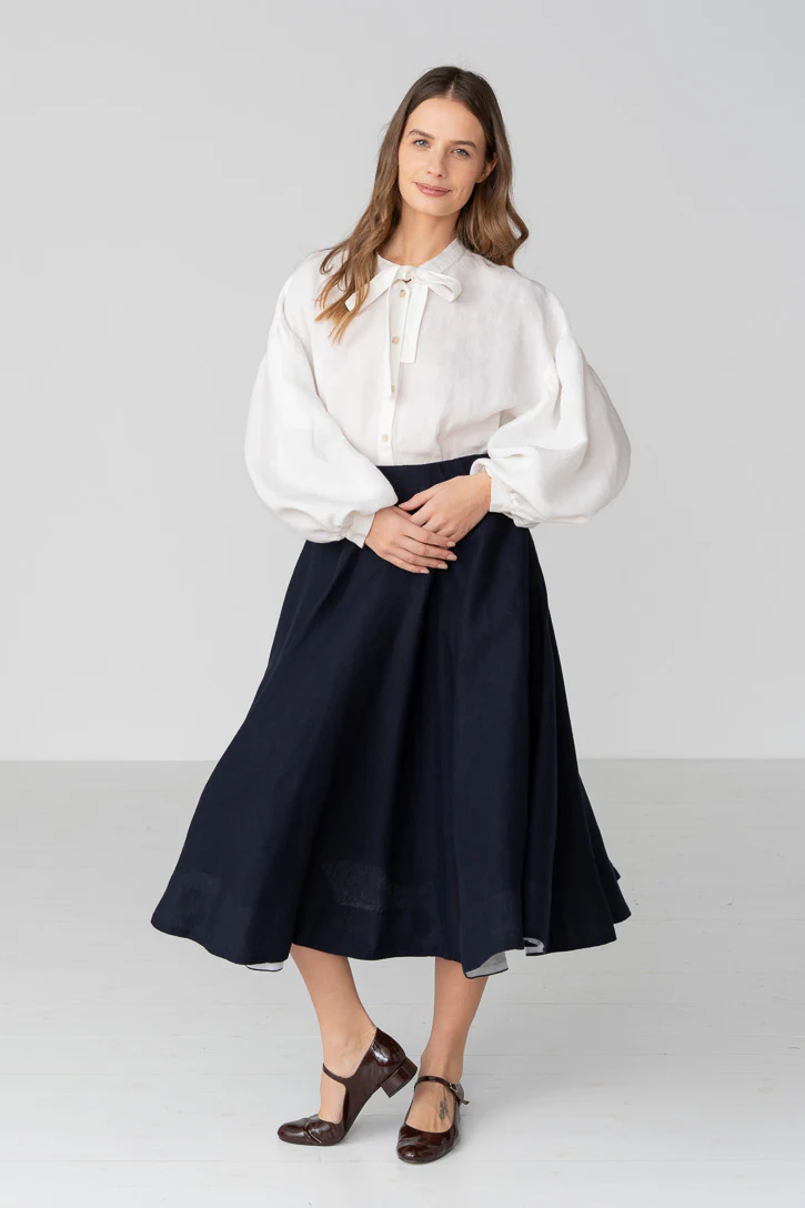 Classic – Full-Circle Linen Midi Skirt - Image 11