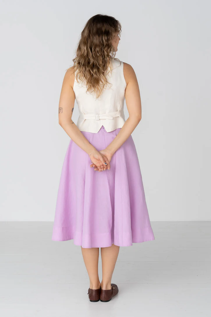 Classic – Full-Circle Linen Midi Skirt - Image 38