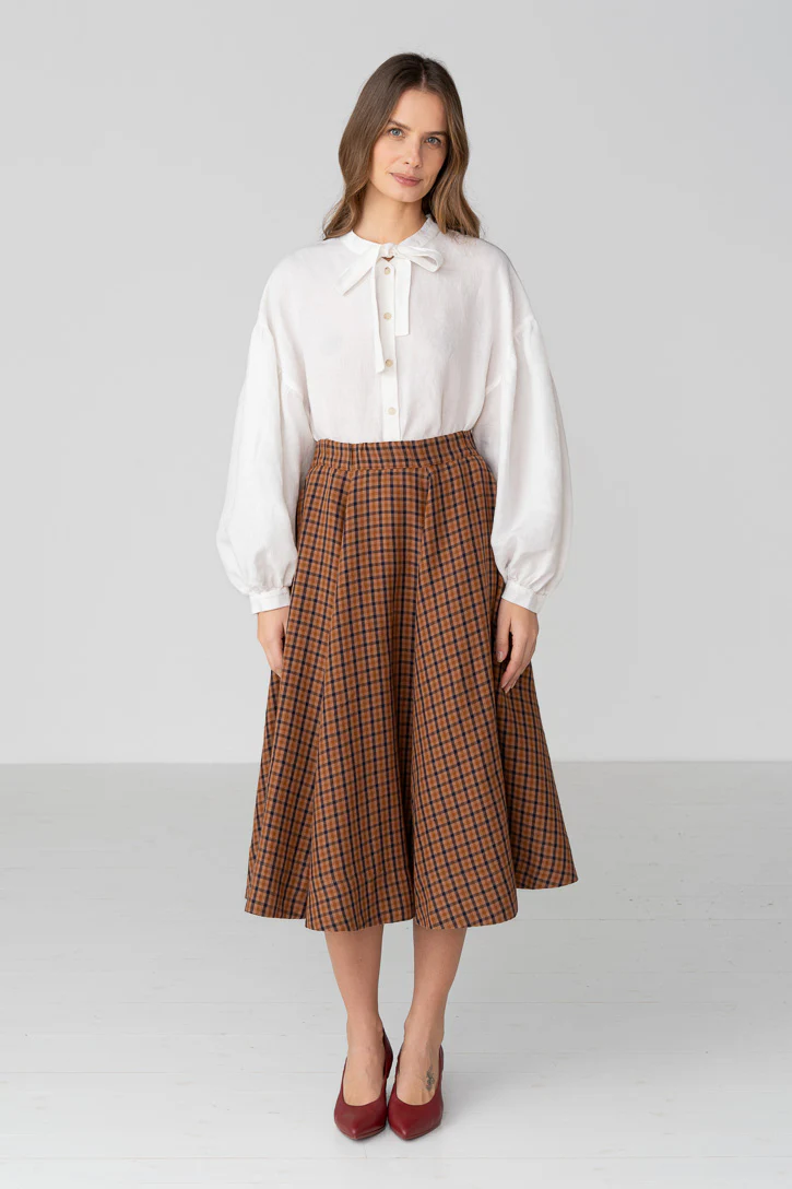 Classic – Full-Circle Linen Midi Skirt - Image 18