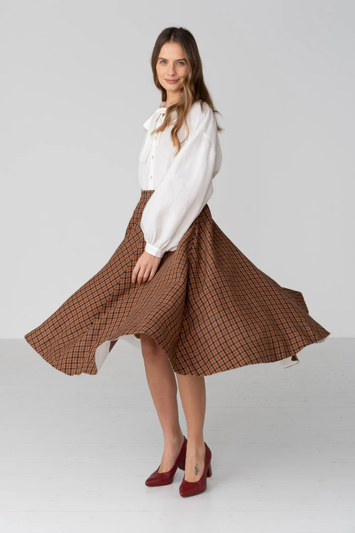 Classic – Full-Circle Linen Midi Skirt - Image 21