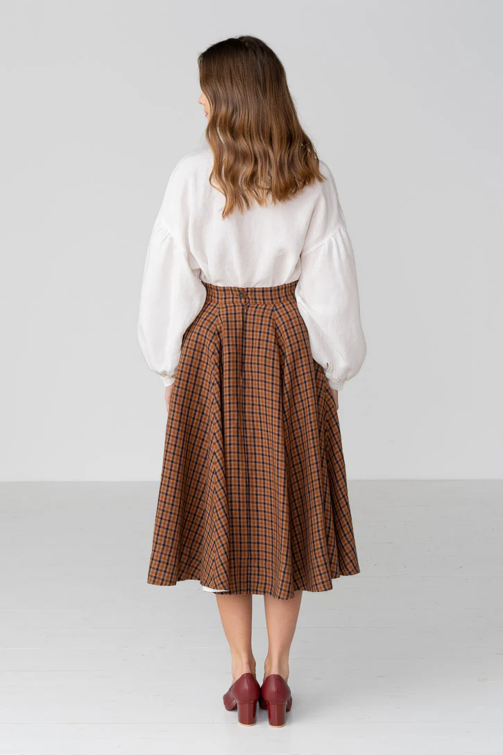Classic – Full-Circle Linen Midi Skirt - Image 22