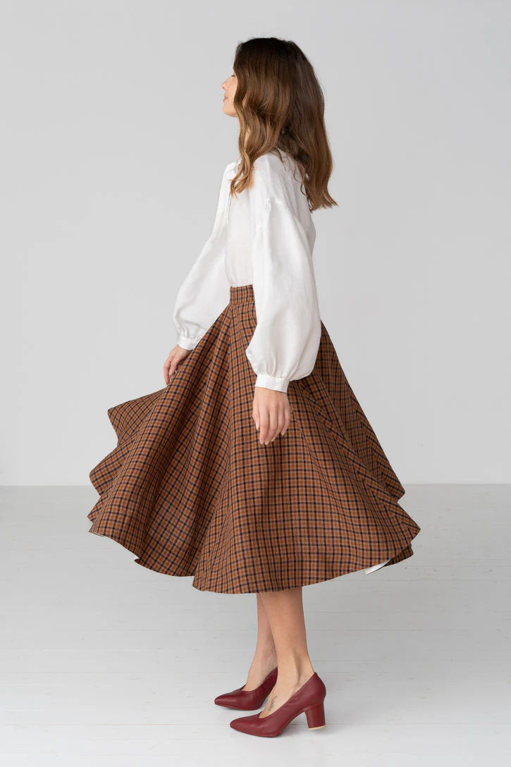 Classic – Full-Circle Linen Midi Skirt - Image 24