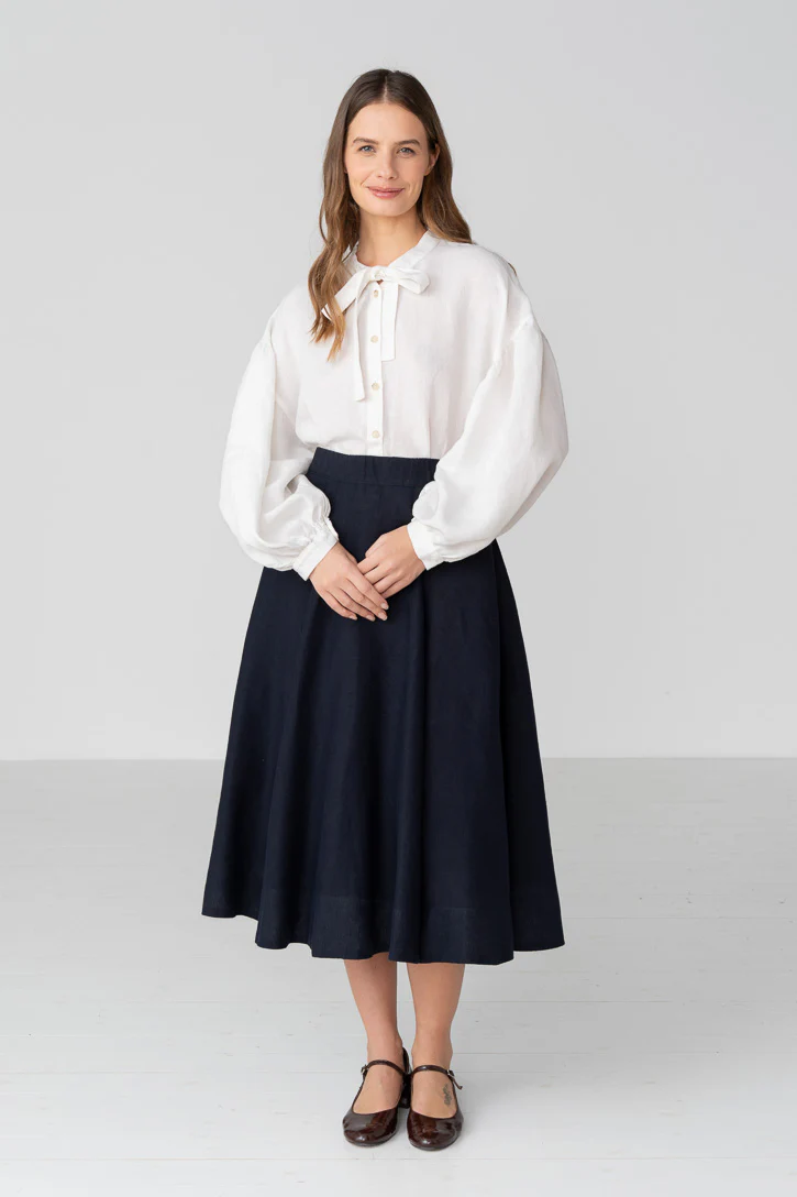 Classic – Full-Circle Linen Midi Skirt - Image 10