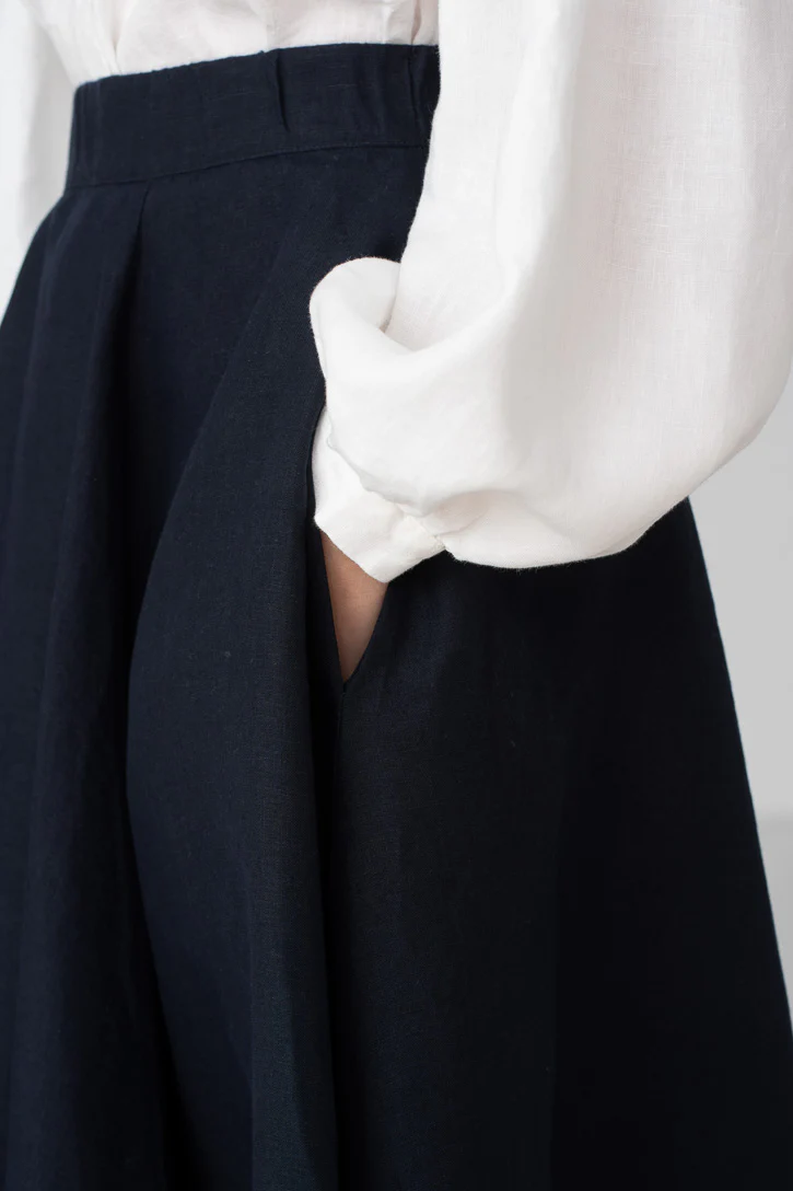 Classic – Full-Circle Linen Midi Skirt - Image 12