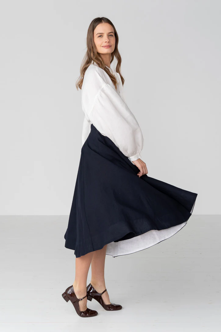 Classic – Full-Circle Linen Midi Skirt - Image 13