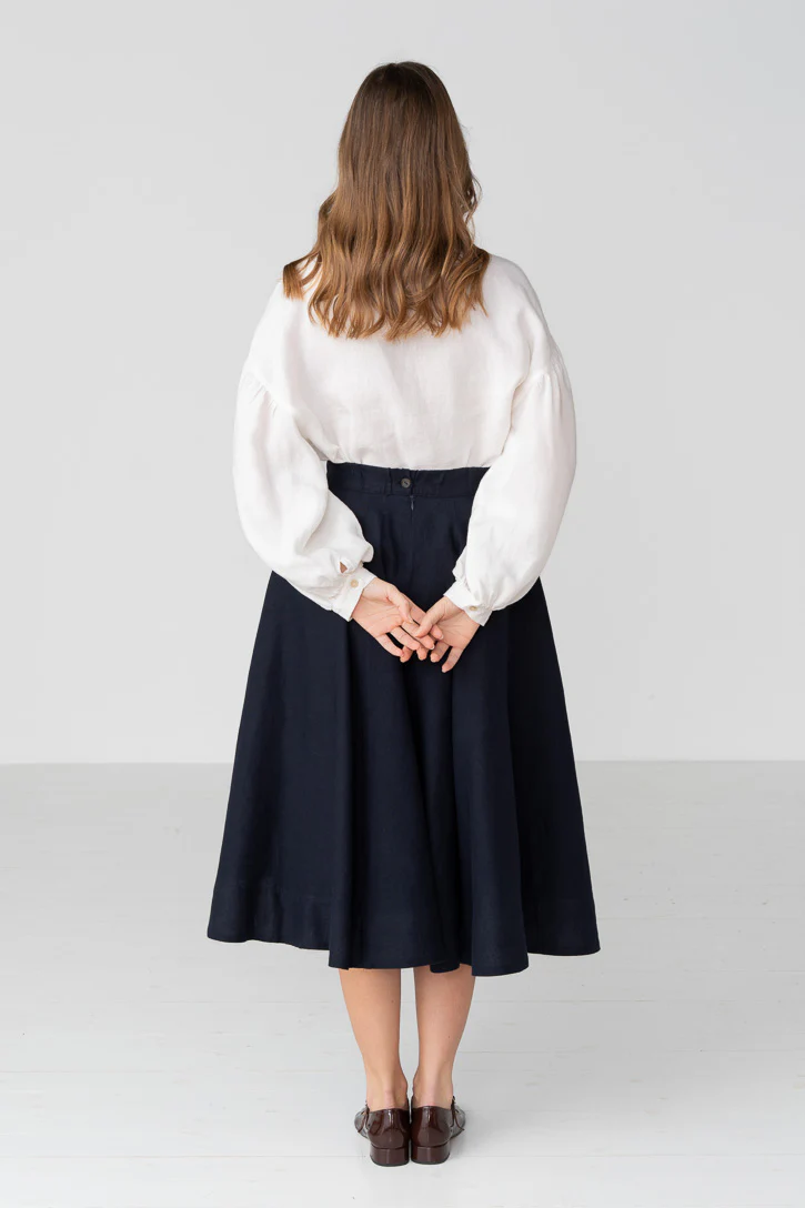 Classic – Full-Circle Linen Midi Skirt - Image 14