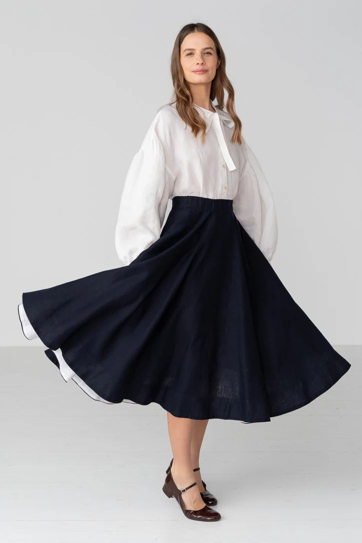 Classic – Full-Circle Linen Midi Skirt - Image 15