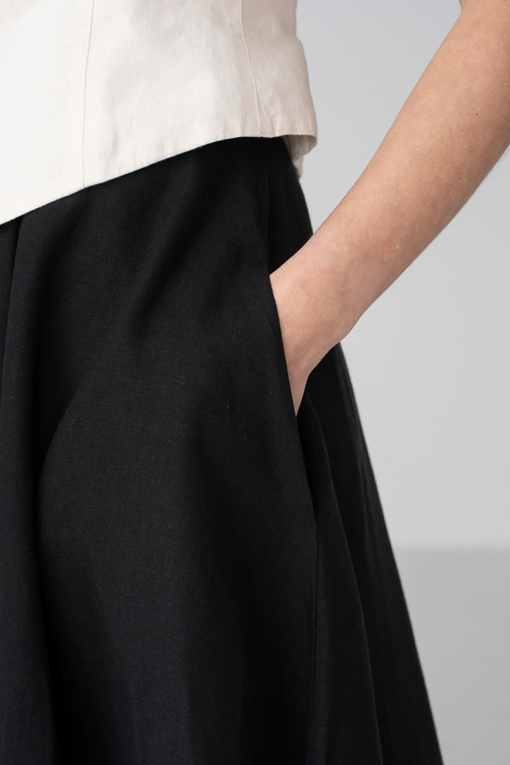Classic – Full-Circle Linen Midi Skirt - Image 3