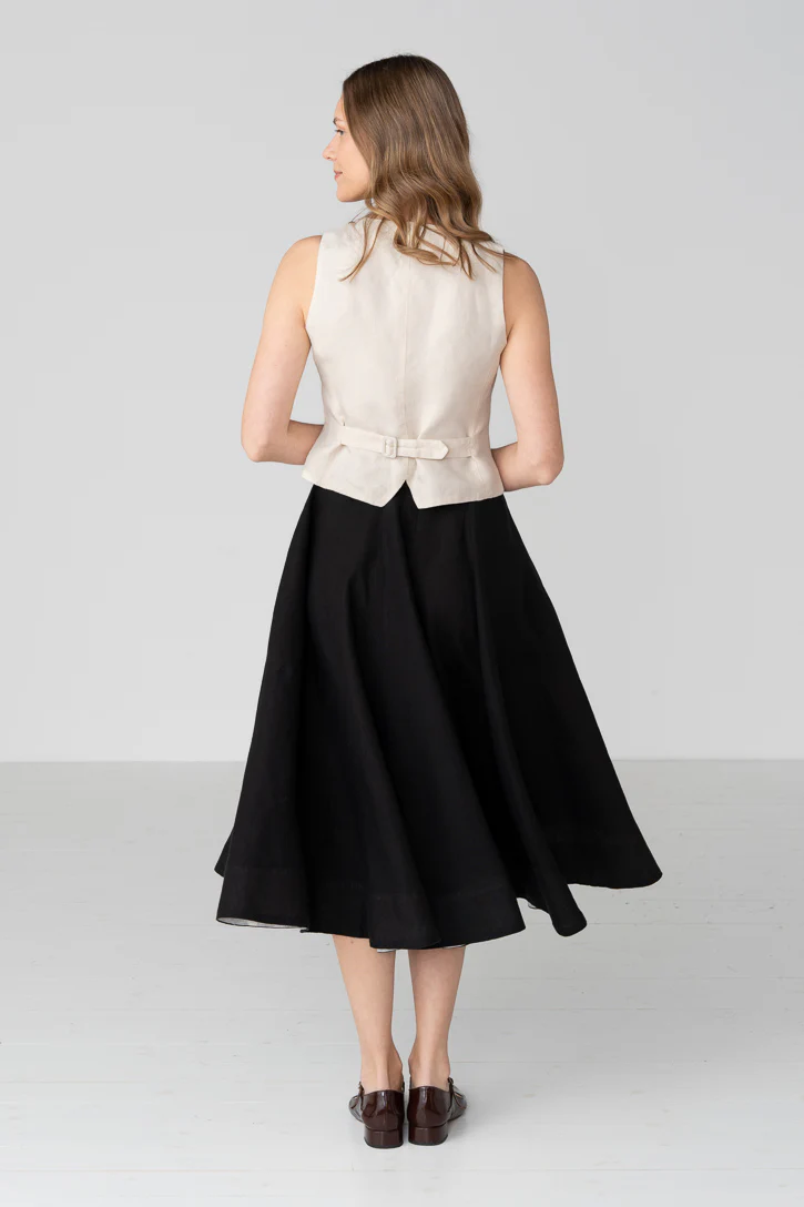 Classic – Full-Circle Linen Midi Skirt - Image 5