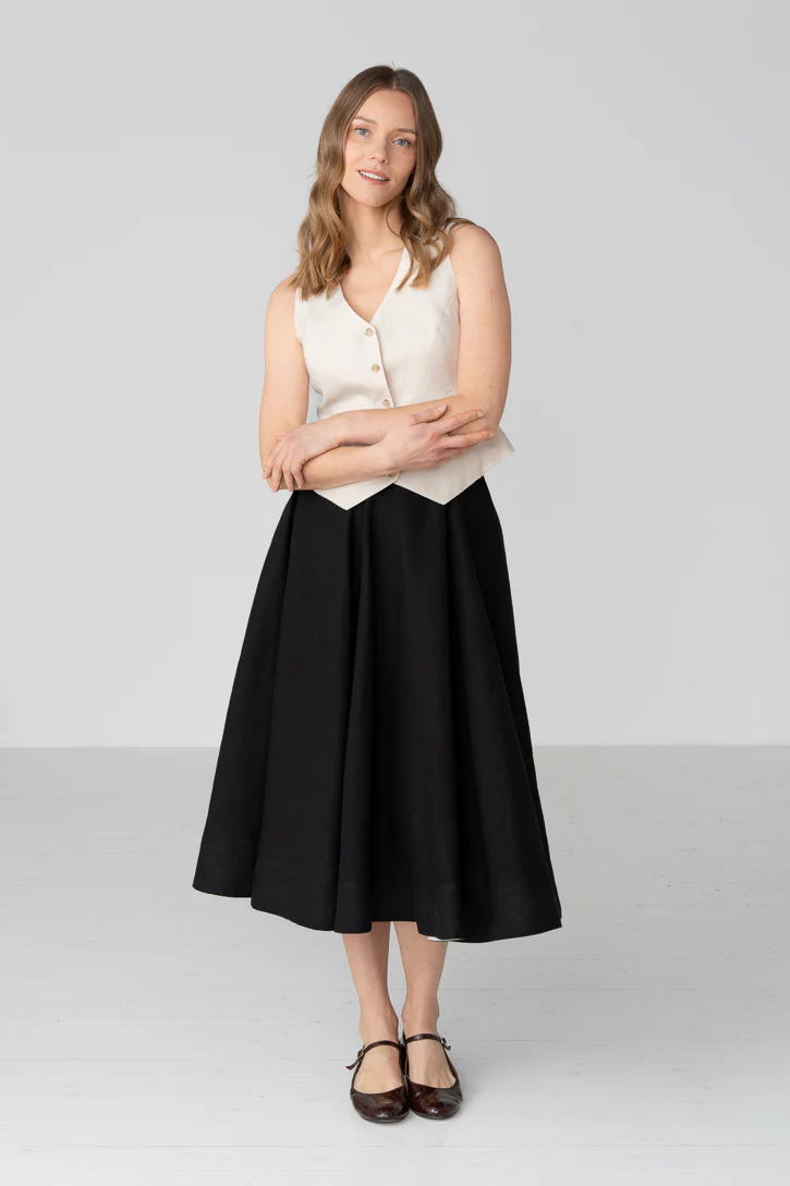 Classic – Full-Circle Linen Midi Skirt - Image 7