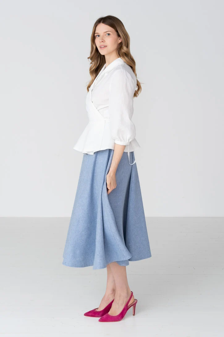 Classic – Full-Circle Linen Midi Skirt - Image 7