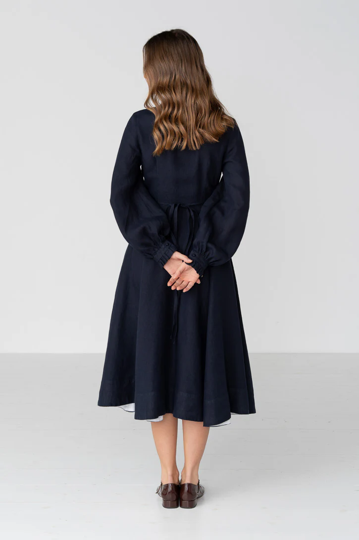 Darcy – Linen Wrap Dress with Ruffled V-Neckline - Image 24