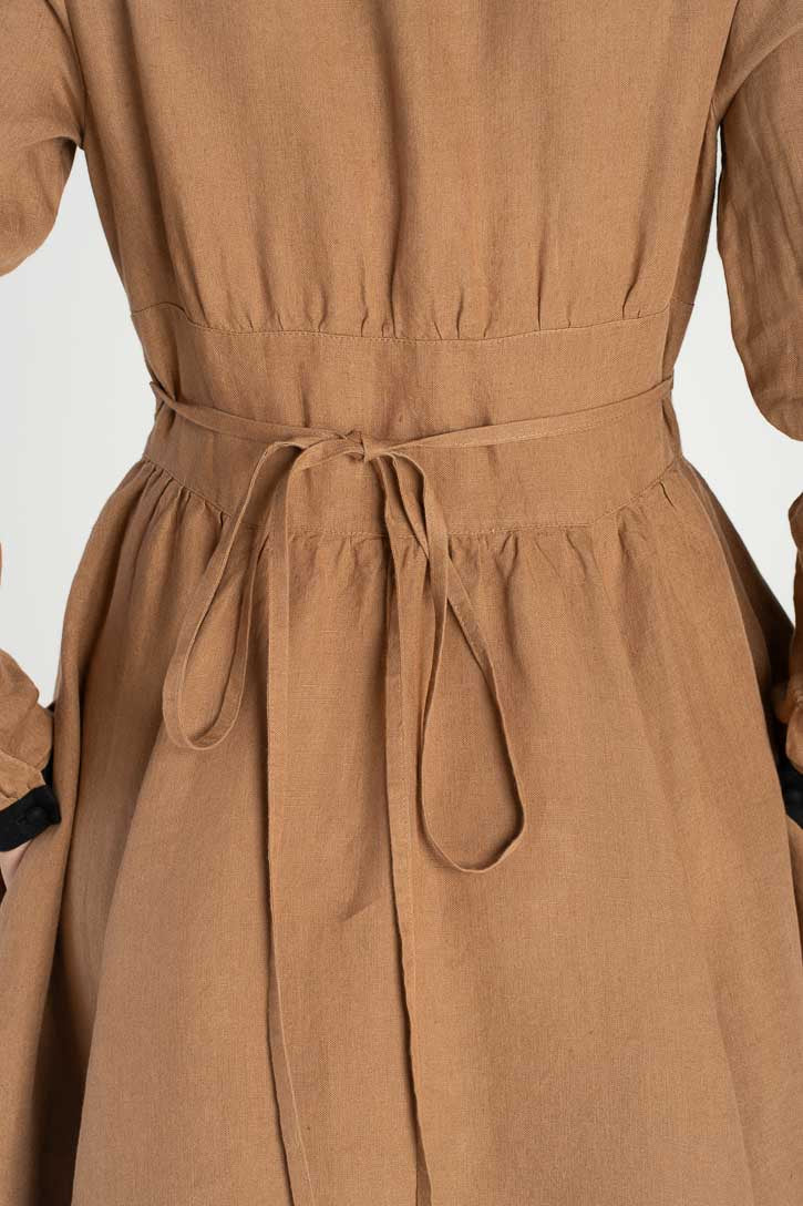 Diane – V-Neck Linen Midi Dress - Image 4