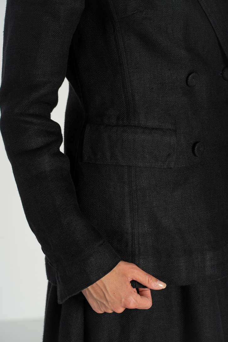 Jane – Tailored Twill Linen Jacket with Double-Button Front - Image 4