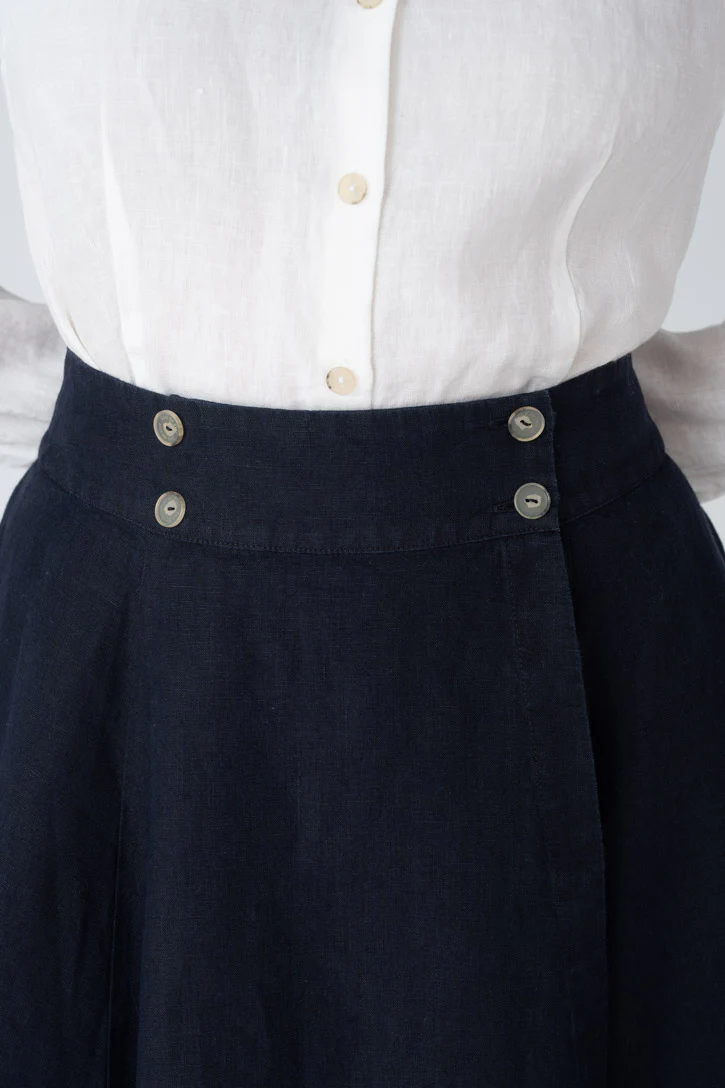 Lilly – Linen Midi Skirt with Button Closure - Image 3