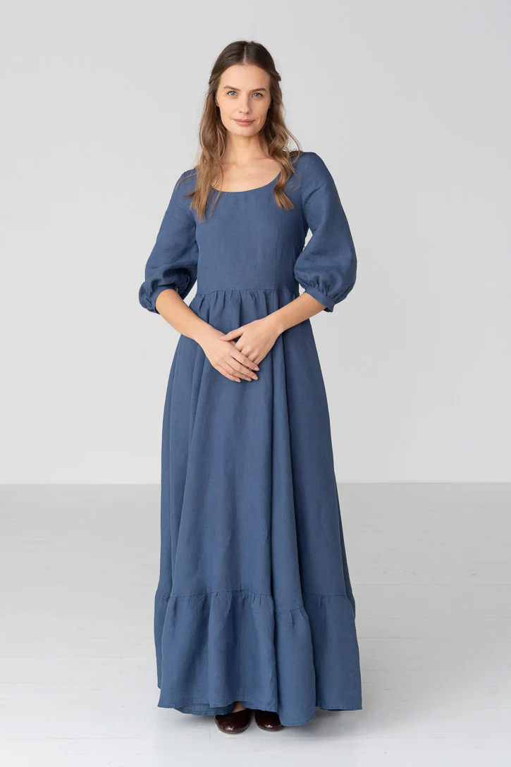 Carmen – Tailored Linen Maxi Dress - Image 2