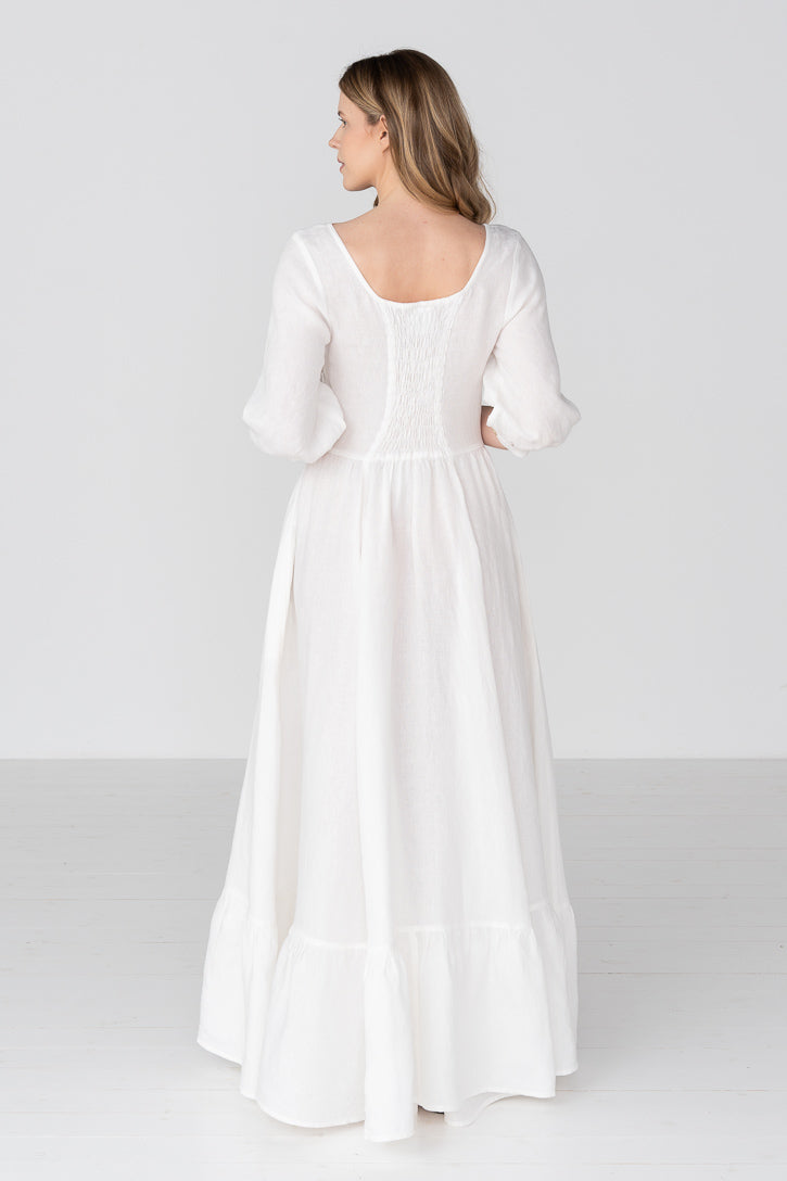 Carmen – Tailored Linen Maxi Dress - Image 6