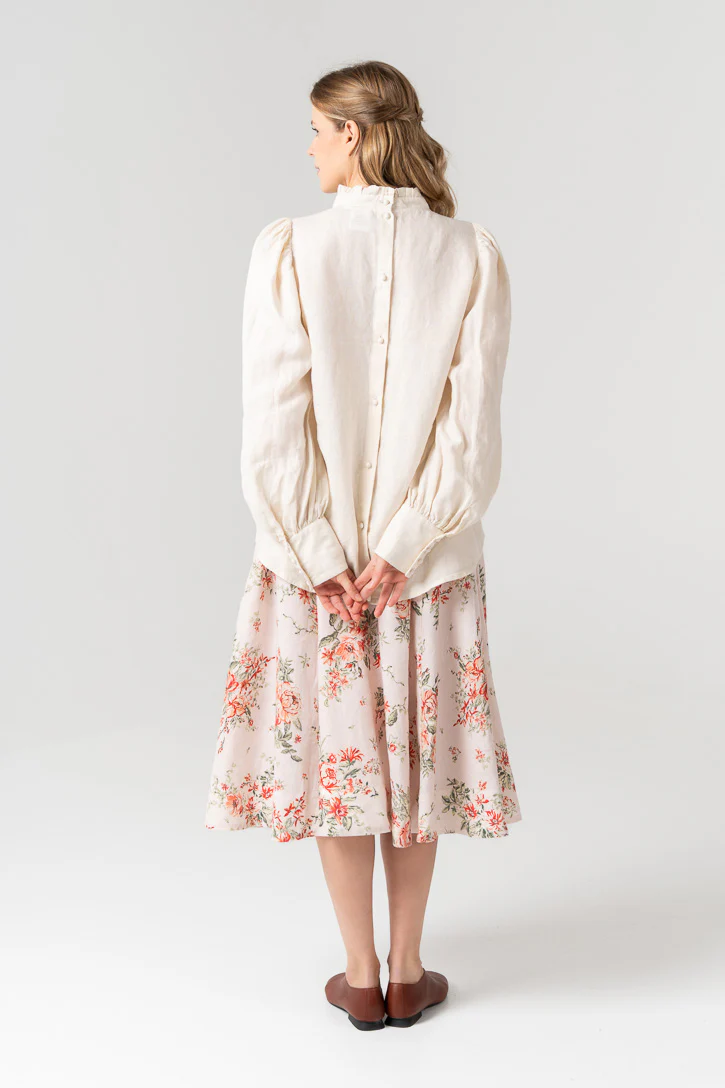 Pember – Mandarin Collar Linen Blouse - Image 15