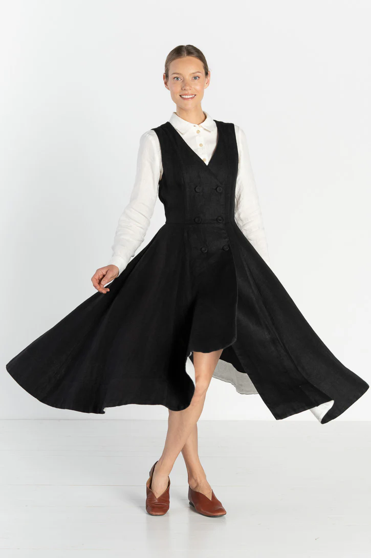Rosa – Midi Linen Dress with Double-Button Front - Image 10