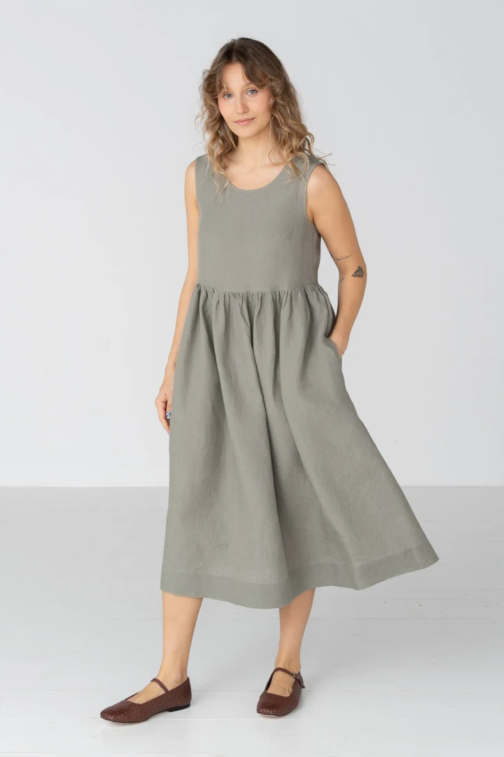 Smock – Oversized Sleeveless Linen Dress - Image 15
