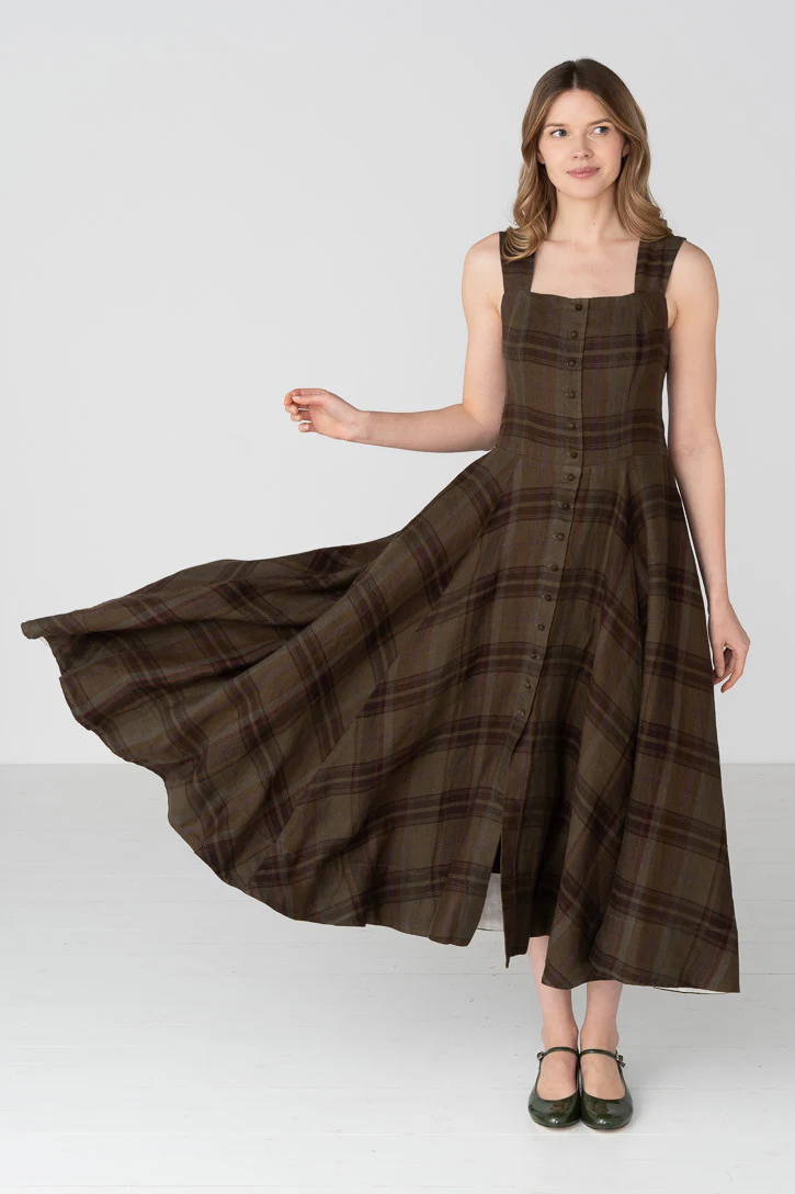 Underhill – Square-Neck Linen Midi Dress - Image 18