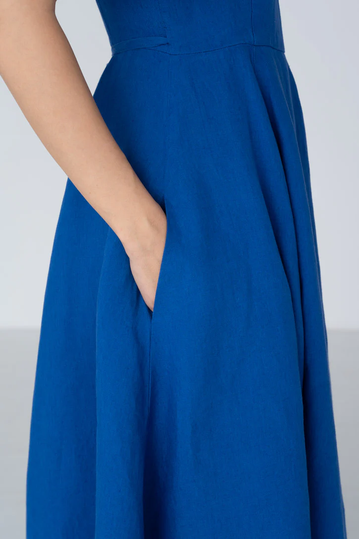 Wrap – Linen Dress with Butterfly Sleeves - Image 44