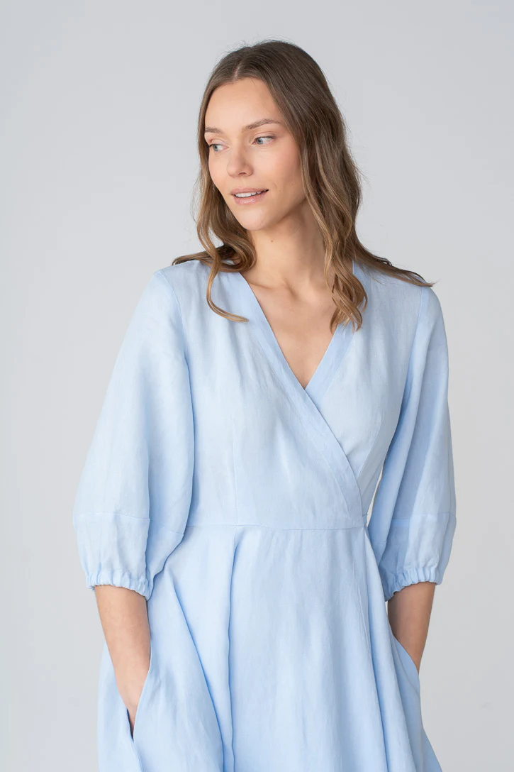 Gaia - Linen Wrap Dress - Image 21