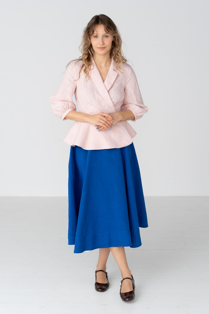 Gaia – Linen Wrap Shirt with Notch Collar - Image 10